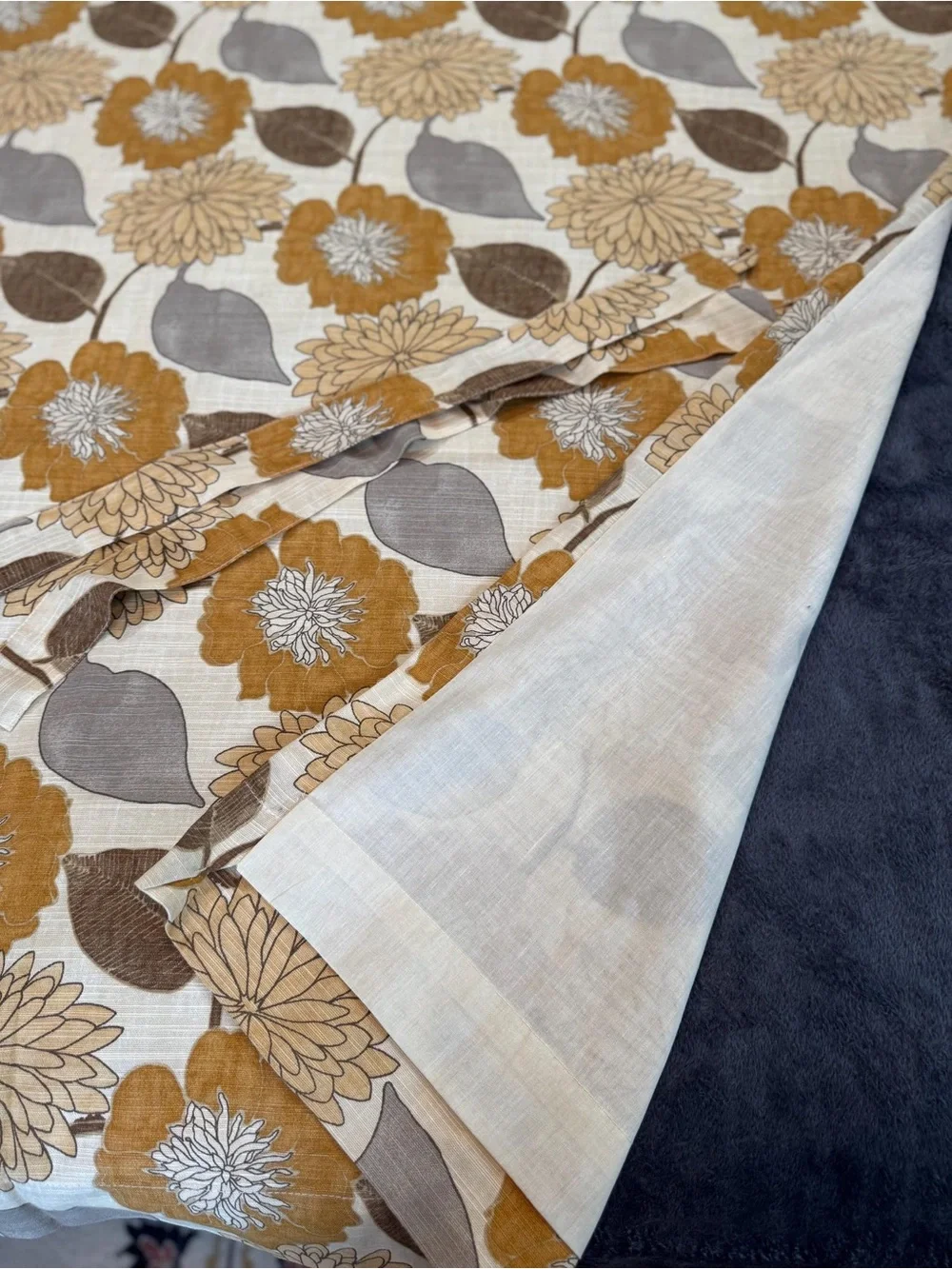 World Market Emma Floral Curtains 48x96 Lined Set of 2 Retro Boho